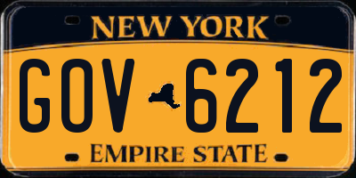 NY license plate GOV6212