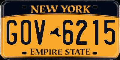 NY license plate GOV6215