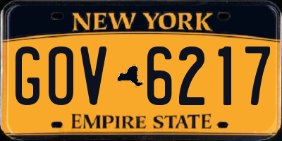NY license plate GOV6217