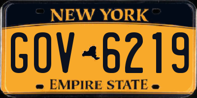 NY license plate GOV6219