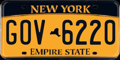 NY license plate GOV6220