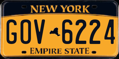 NY license plate GOV6224