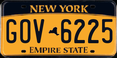 NY license plate GOV6225
