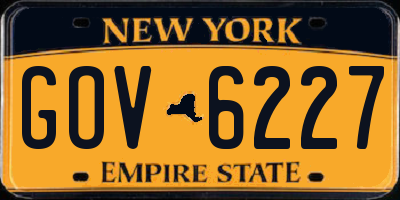 NY license plate GOV6227