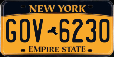 NY license plate GOV6230