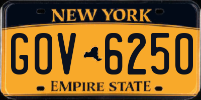 NY license plate GOV6250