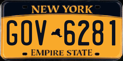 NY license plate GOV6281