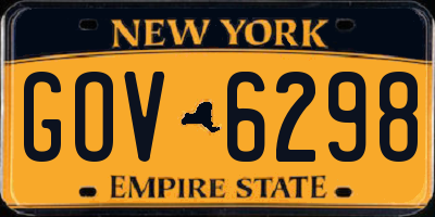 NY license plate GOV6298