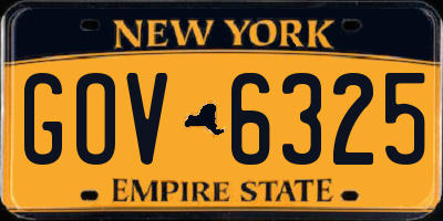 NY license plate GOV6325