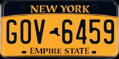 NY license plate GOV6459