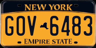 NY license plate GOV6483