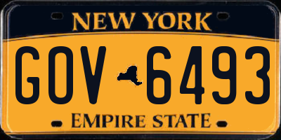 NY license plate GOV6493
