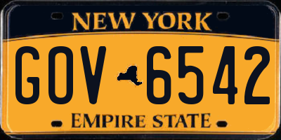 NY license plate GOV6542