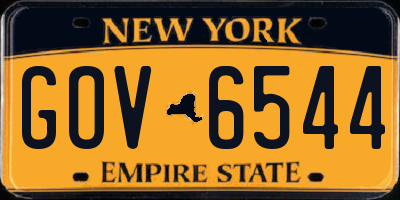NY license plate GOV6544