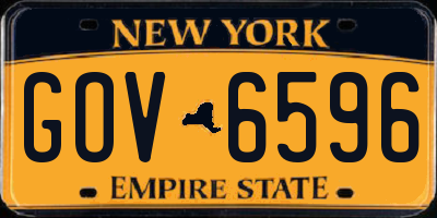NY license plate GOV6596