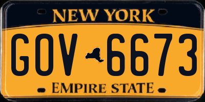 NY license plate GOV6673