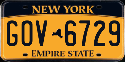 NY license plate GOV6729