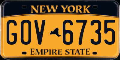 NY license plate GOV6735