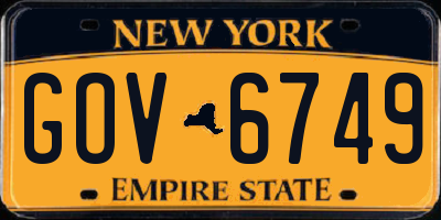 NY license plate GOV6749