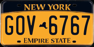 NY license plate GOV6767