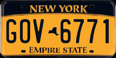 NY license plate GOV6771