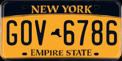 NY license plate GOV6786