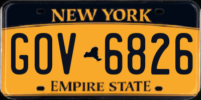 NY license plate GOV6826