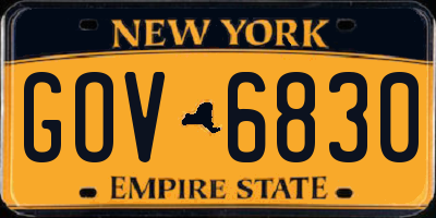 NY license plate GOV6830