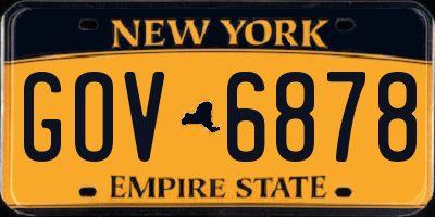 NY license plate GOV6878