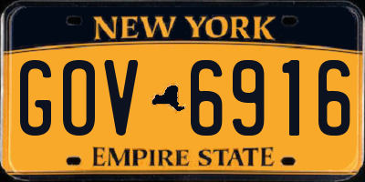 NY license plate GOV6916