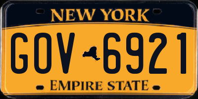 NY license plate GOV6921