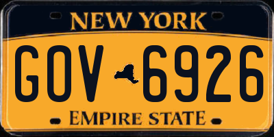 NY license plate GOV6926