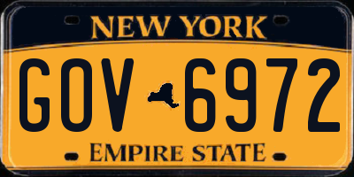 NY license plate GOV6972