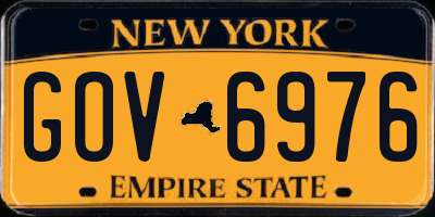 NY license plate GOV6976