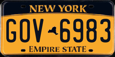 NY license plate GOV6983