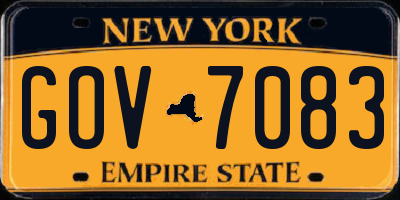 NY license plate GOV7083