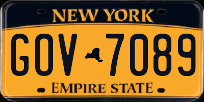 NY license plate GOV7089