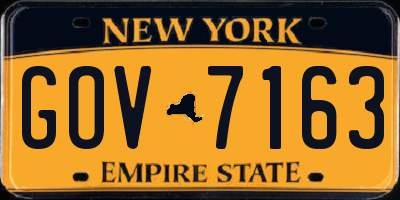 NY license plate GOV7163