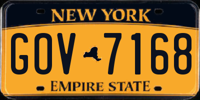 NY license plate GOV7168