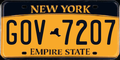 NY license plate GOV7207