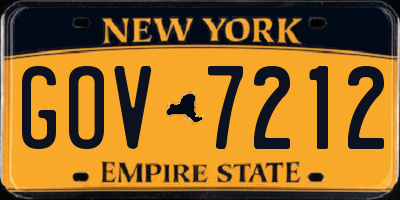 NY license plate GOV7212
