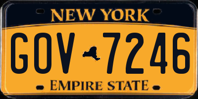 NY license plate GOV7246