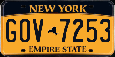 NY license plate GOV7253