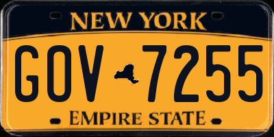 NY license plate GOV7255