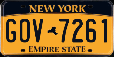 NY license plate GOV7261