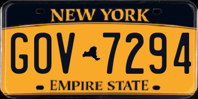 NY license plate GOV7294