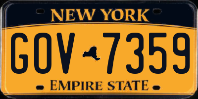 NY license plate GOV7359