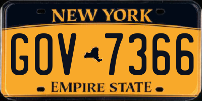 NY license plate GOV7366