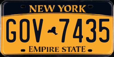 NY license plate GOV7435