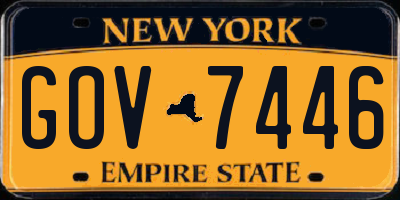 NY license plate GOV7446